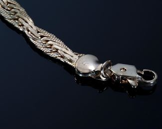 14k Gold Fancy Weave Link Necklace Chain 23.5in Long 	331361	