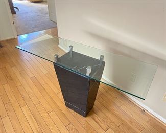 Italian Modern Glass & Marble Sofa Table	418062	29.5x 53 x 18in