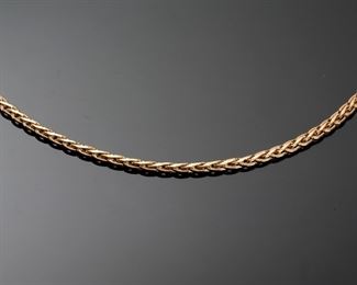 14k Gold Fancy Weave Link Necklace Chain 23.5in Long 	331362