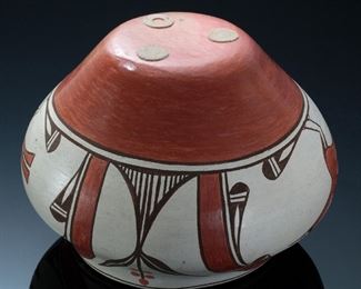 Antique Zia Pueblo Bird Polychrome Olla Native American Pottery Pot	425025	6.5in h x 9.5in Diameter at widest point 