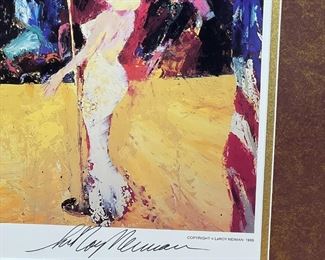 Signed LeRoy Neiman The President's Birthday Litho John F. Kennedy and Marilyn Monroe Framed Art Lithograph 	1186015	Frame: 36x33in