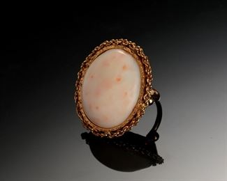 18k Gold Angel Skin Coral Ring Size: 4.5	331392