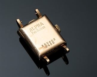 1940s 18k Gold BERG Watch Alpha 17 Jewels 6460 Movement Swiss	331395