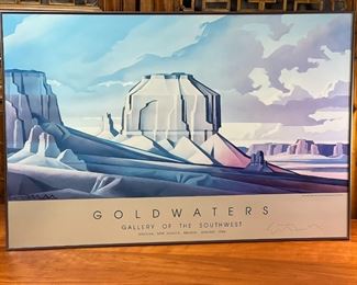 Signed Ed Mell High Desert Mesa Goldwaters Print Framed Gallery of the Southwest 	244001	Frame: 24.25x36.25in