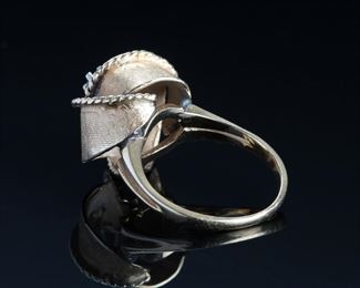 14k Gold & Diamond  Ribbon Knot Ring Size 6.75	331367