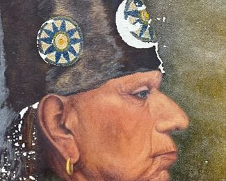 Antique Original Art 1930 M. Bozarth Painting Chief Bacon Rind Osage Native American Art	244002	30x24.25in