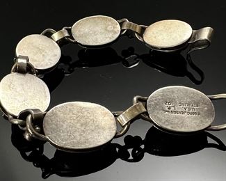 LaPaglia for Georg Jensen USA Sterling Silver 3d Flower Bud Link Bracelet #102	244044	7.25in Long<BR>155.5mm wide
