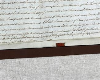 Antique 1700s Framed Indenture Documents Agreement #1	1186013	Frame: 34.785x40.5in