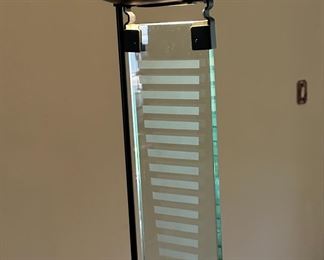 Modern Italian Glass & Steel Fontana Arte Torchiere Floor Lamp	417009	72inh 