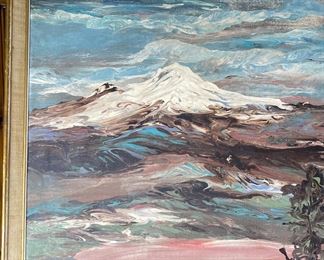 Original Art Esther Von Kaenel Melted Mountain Landscape Scene	777720	Frame: 26.25x38.25in<BR> Image: 23.5x35.5in
