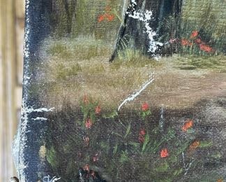 1886 Antique Original Art Pond Scene Unframed Oil Painting	777734	15x9in