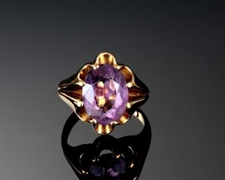 14k Rose Gold & Amethyst Ring Size: 6.5	331373