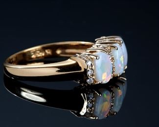 14k Gold Opal & Diamond Ring Size: 6.5 Effy	331374