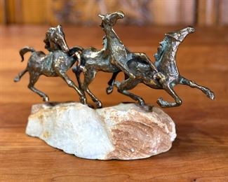 Bronze & Quartz Running Horse Sculpture	1186002	9.25x14x4.75in