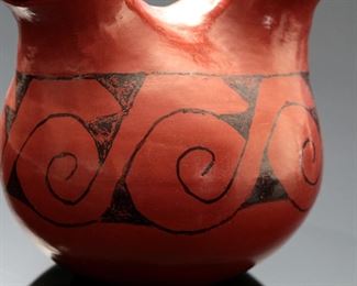 Mable Sunn Maricopa Redware Pottery Wedding Vase Double Spout Vessel Native American M	425031	7.25in H x 5in Diamter at widest 