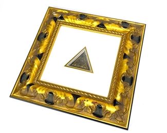 Lot of 2 Erte Bronze Medallions Double Sided in Ornate Wall Hanging Frame	418016	Each Frame 13.5x13x1