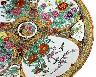 Huge Antique Chinese Export Rose Canton  Centerpiece Bowl Asian Porcelain  	333448	16in Diameter 