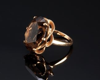 10k Gold Smoky Topaz Ring Size: 5.75	331384