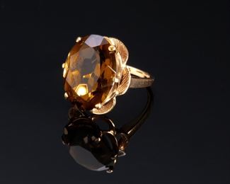 10k Gold Smoky Topaz Ring Size: 5.75	331384