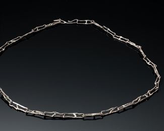 Vintage Navajo Sterling Silver Chain Link Necklace 	425014	29in Long 