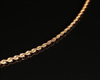 14k Gold Rope Necklace 18in	331389