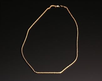 14k Gold Rope Necklace 18in	331389