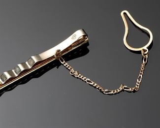 14k Gold Italy Tie Clip Tie Bar 	331404