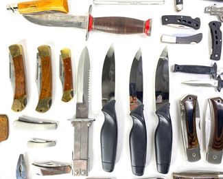 Lot of 60+ Various Knives Knife Set 	333411	6.75x11.25x14.75