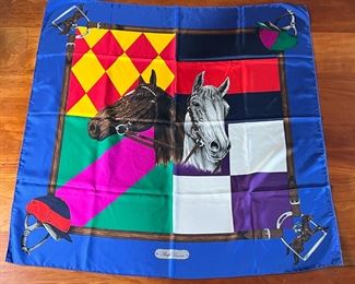 Ralph Lauren Polo Equestrian Silk Scarf 	244055	35x35in