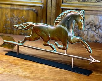 Pottery Barn Copper  Galloping Horse Weathervane Topper Sculpture 	1186003	16x33.25x3
