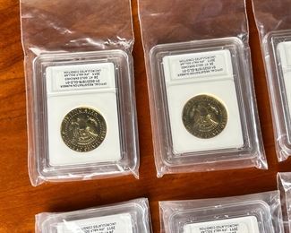 Lot of 12 2011 JFK Half Dollar 24kt Gold Enriched Coin Kennedy Proof	331307