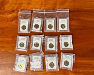 Lot of 12 2011 JFK Half Dollar 24kt Gold Enriched Coin Kennedy Proof	331307