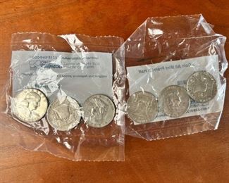 Lot of 6 1953-1963 Franklin Half Dollar Coins 90% Silver	331341