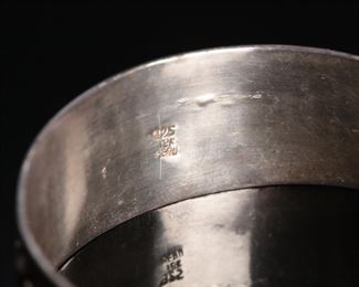 18k Gold & Sterling Silver Peruvian Cuff Bracelet Size: 7 peru	331387