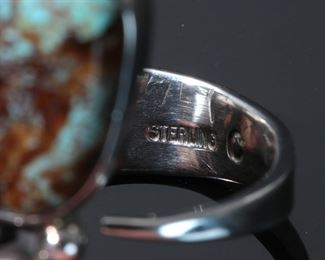 Native Sterling Silver & Turquoise Ring Size: 8.5	331426
