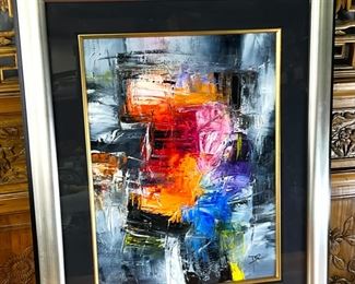 Original Abstract Mixed Media Painting Framed Art	418069	33.25x27.5in