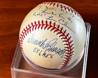 Autograph Frank Robinson Len Coleman MLB Signed Baseball National League Official Ball Auto	333352	3.5x3.25x3.25