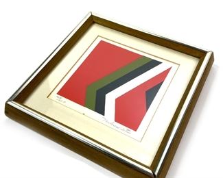 Set of 3 Mid Century Abstract Prints Artist Signed in Matching Frames 	222307	1.5x9x9