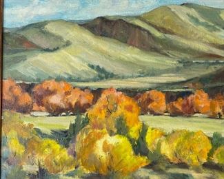 Original Art C. Manning Mountain Landscape Painting Oil on Board	777712	Frame: 23.75x29.75in<BR>Image: 17.25x23.5in
