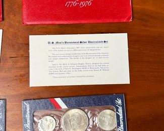 Lot of 4 United States Bicentennial Silver Uncirculated Coin Set 1776-1976	331347