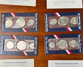 Lot of 4 United States Bicentennial Silver Uncirculated Coin Set 1776-1976	331347