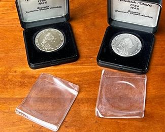Lot of 2 Prussia 1 Reichsthaler 1786 Coins 1986 Re-Strike Friedrich Thaler 	331348