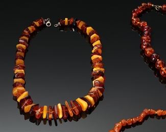 Lot of 3 Vintage Amber Beaded Necklaces 	331430