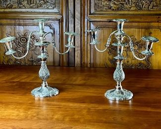Eales 1779 Silverplate Reproduction Candelabra PAIR	777754	16x17x5.5in