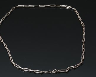 Vintage Navajo Silver Chain Link Necklace 	425015	25in long 