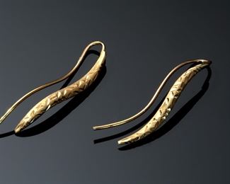 14k Gold Leaf Dangle Earrings 	331396