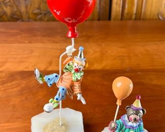 Lot of 3 Vintage Ron Lee Clowns with Onyx Marble Base	418023	11x4x4 & 6x3x3 & 6x3.5x3.5