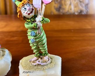 Lot of 3 Vintage Ron Lee Clowns with Onyx Marble Base	418023	11x4x4 & 6x3x3 & 6x3.5x3.5