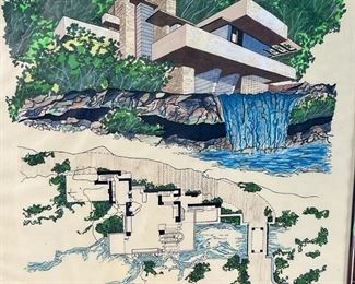 Fallingwater Framed Poster Frank Lloyd Wright Presented by Gregg Kahan ASU 1988 Class	418050	24x18x1