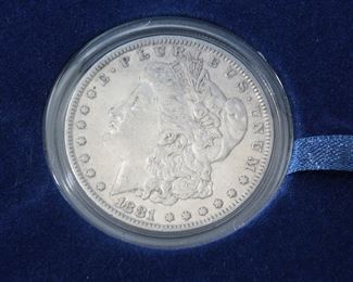 1881 Morgan Silver Dollar Coin 90% Silver 	331315